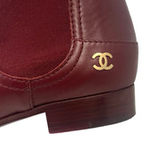 Chanel Burgundy Chelsea Boots - Size 38