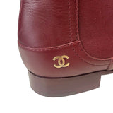 Chanel Burgundy Chelsea Boots - Size 38