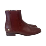 Chanel Burgundy Chelsea Boots - Size 38