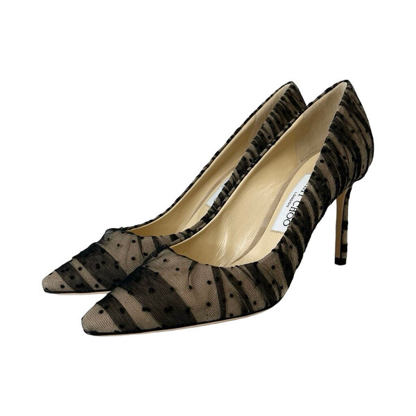 Jimmy Choo Tulle Polka Dot Heels - Size 38.5