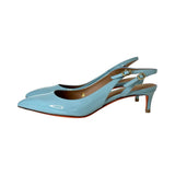 Santoni "Audrey Patent Kitten Slingback" Heels - Size 37.5