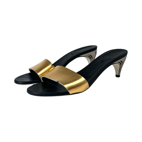 Fendi Metallic Slide Heels - Size 38