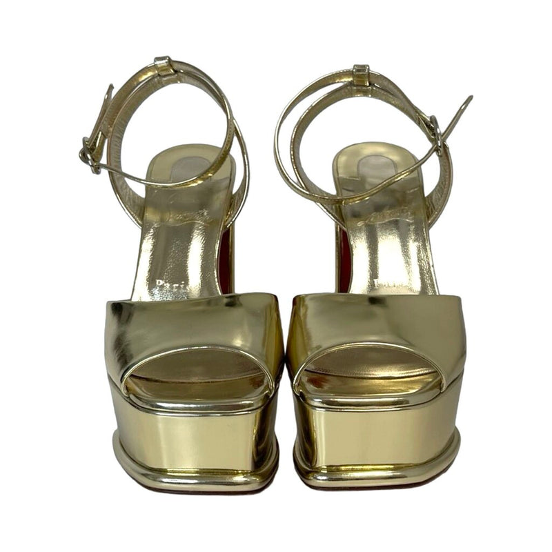 Christian Louboutin Metallic Platform Heels - Size 39