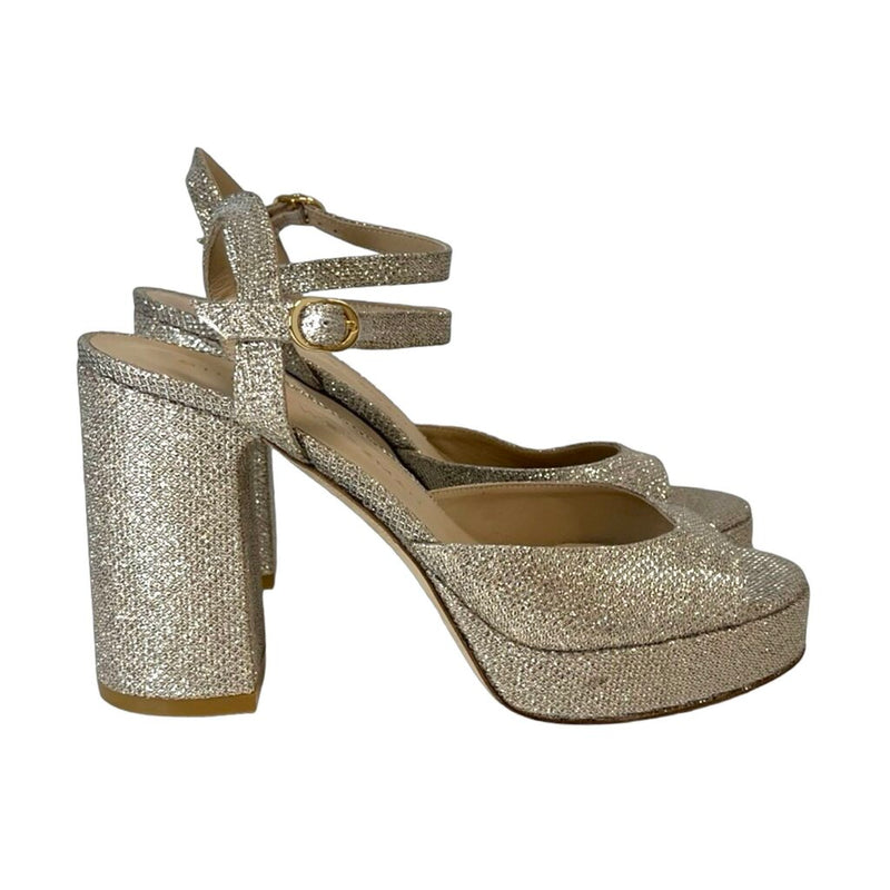 Stuart Weitzman Gold "Dayna II Platform" Heels - Size 7.5