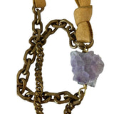 Beltshazzar Leather Druzy Necklace
