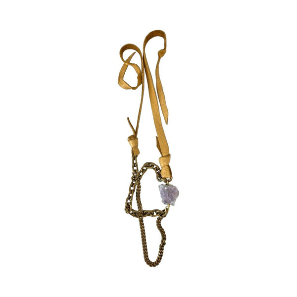 Beltshazzar Leather Druzy Necklace