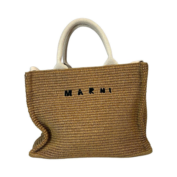 Marni "Small Basket Woven Raffia Tote" Bag