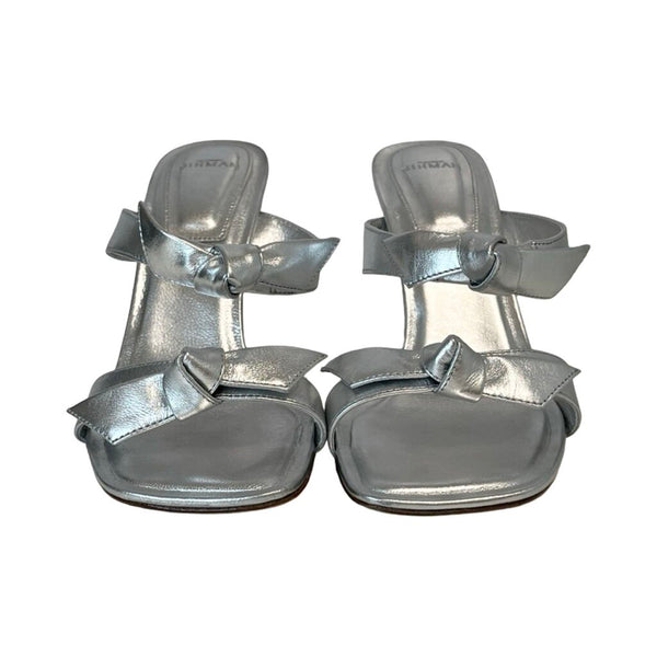 Alexandre Birman Metallic "Leather Bow Accent" Heels - Size 39