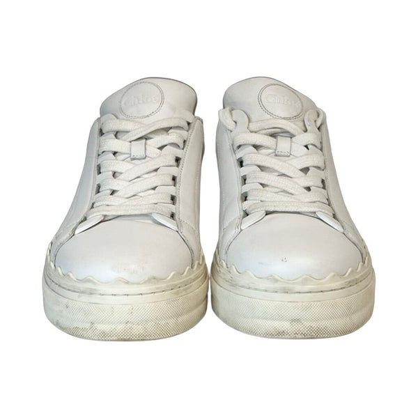 Chloe "Lauren Low-Top Leather Sneakers" - Size 38