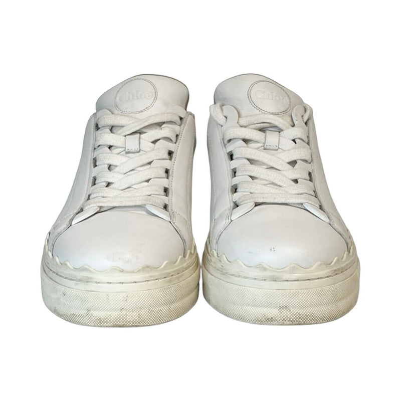 Chloe "Lauren Low-Top Leather Sneakers" - Size 38