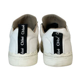 Chloe "Lauren Low-Top Leather Sneakers" - Size 38