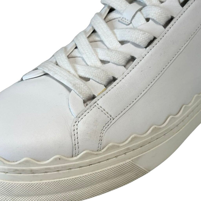 Chloe "Lauren Low-Top Leather Sneakers" - Size 38