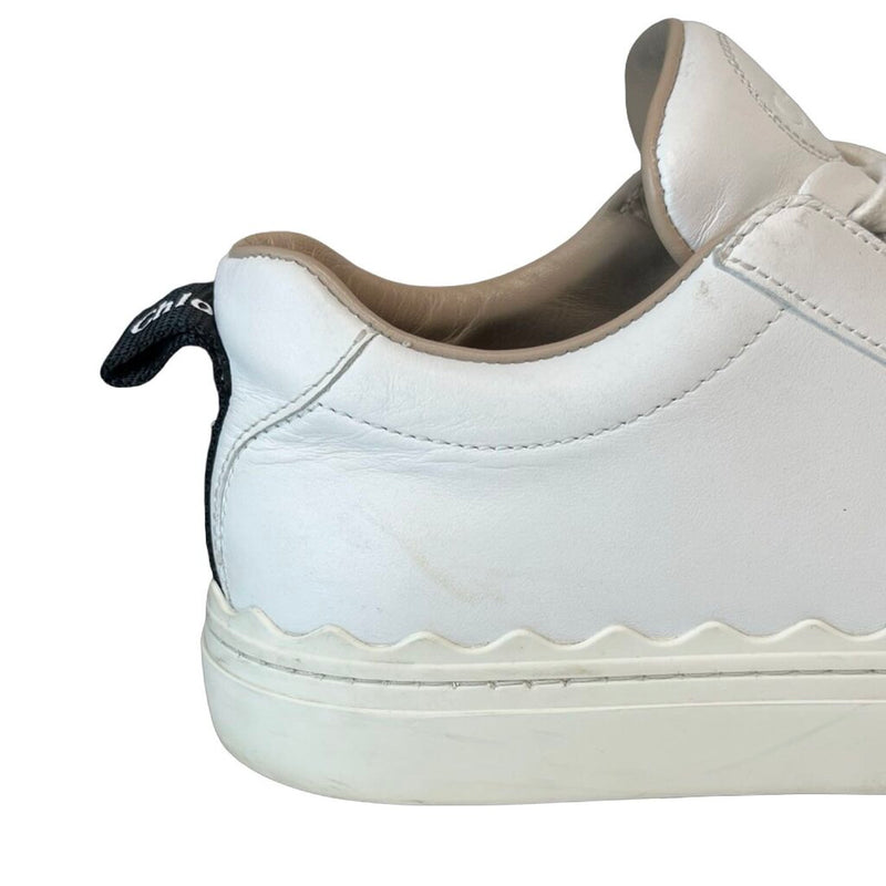 Chloe "Lauren Low-Top Leather Sneakers" - Size 38