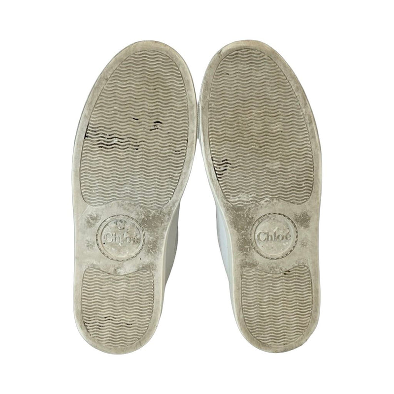 Chloe "Lauren Low-Top Leather Sneakers" - Size 38