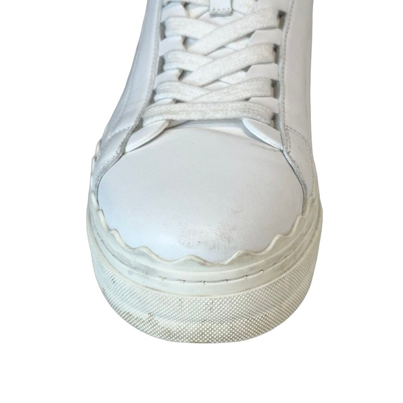 Chloe "Lauren Low-Top Leather Sneakers" - Size 38