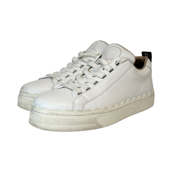 Chloe "Lauren Low-Top Leather Sneakers" - Size 38