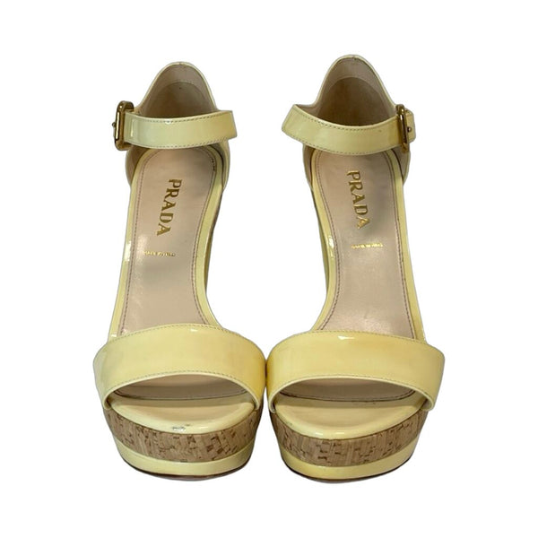 Prada Patent Cork Heels - Size 37