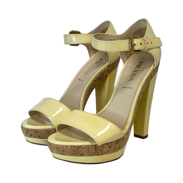 Prada Patent Cork Heels - Size 37
