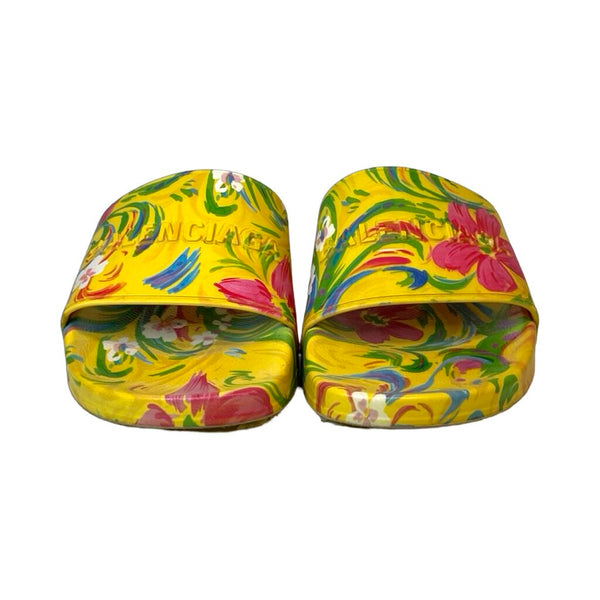 Balenciaga "Floral Pool Slides" - Size 11