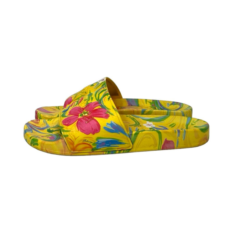 Balenciaga "Floral Pool Slides" - Size 11