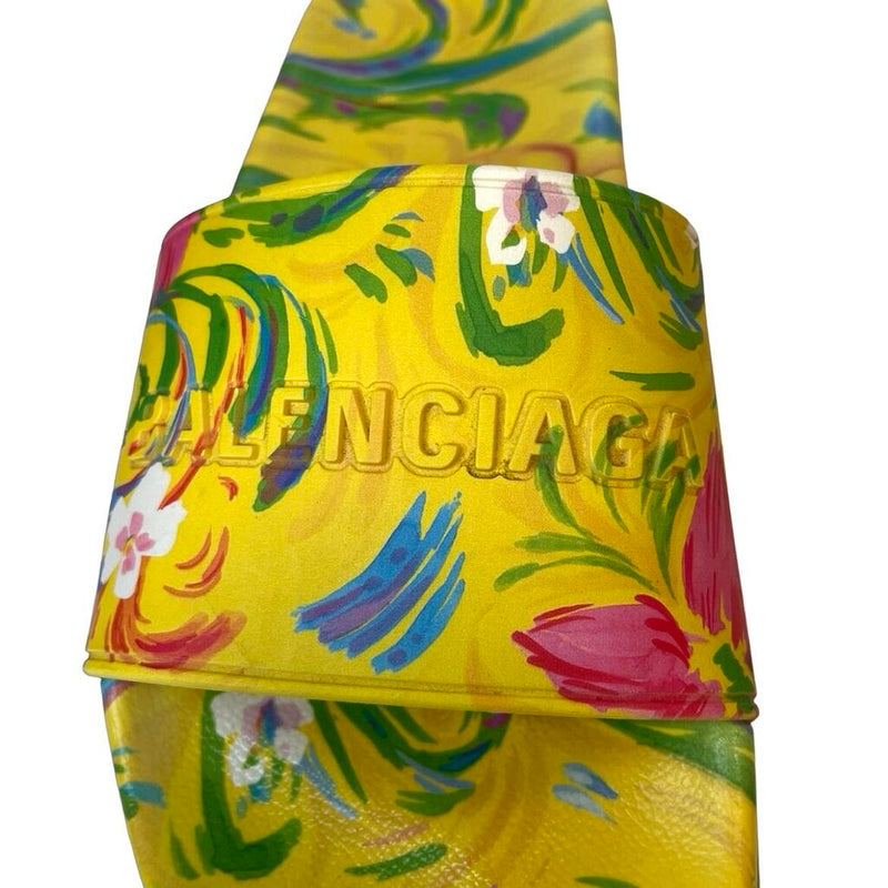 Balenciaga "Floral Pool Slides" - Size 11