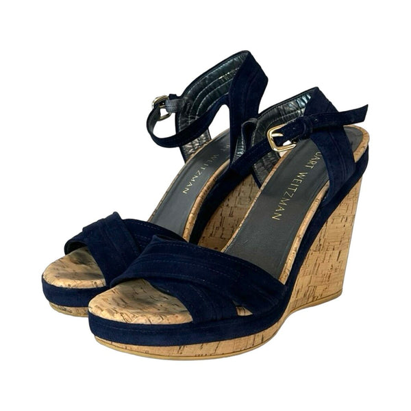 Stuart Weitzman "Minky" Suede Wedges - Size 7