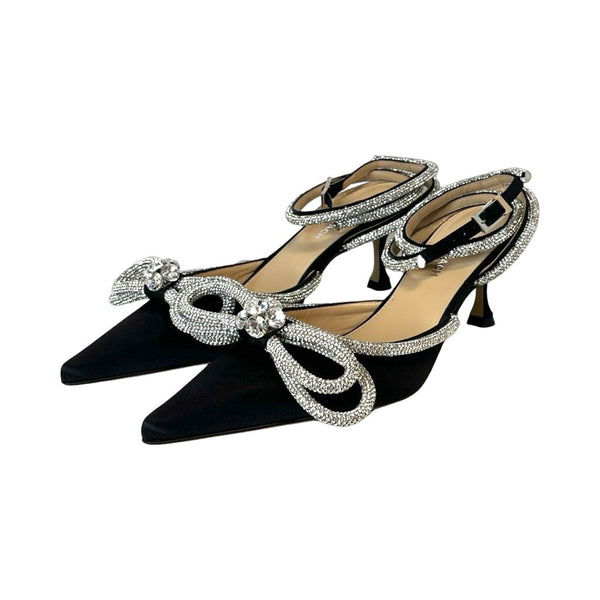 Mach & Mach Crystal Bow Kitten Heels - Size 37.5