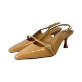 Larroude Nude Slingback Heels - Size 8.5
