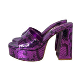 Larroude "Dolly Snake Embossed Platform Mule" Heels - Size 38