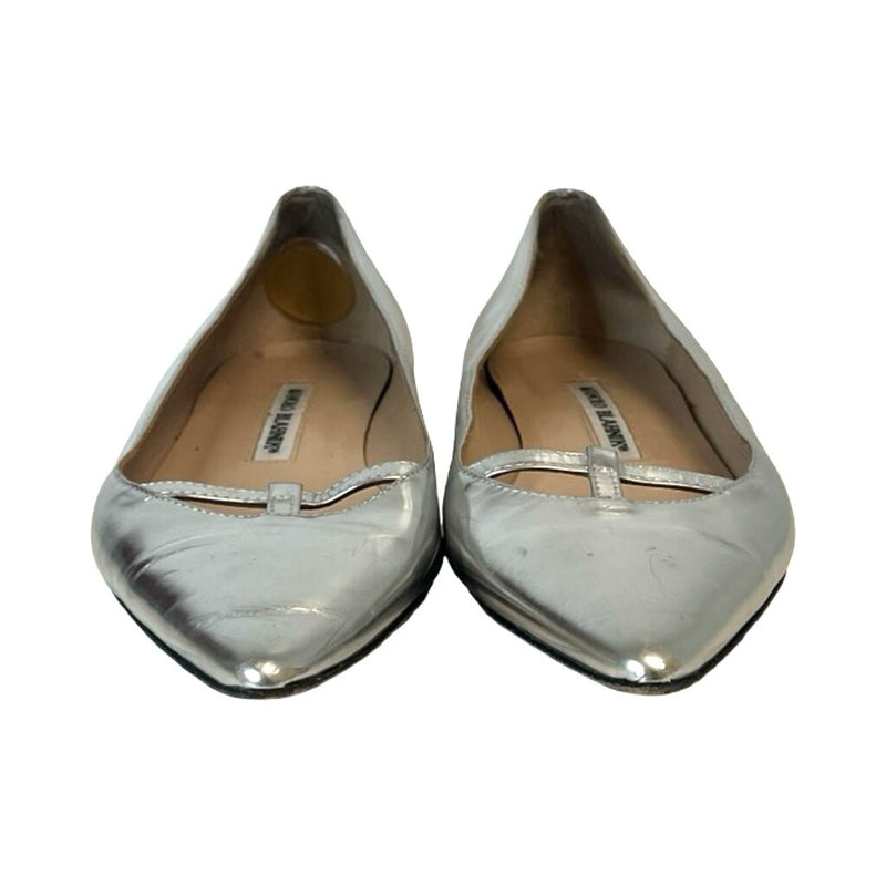 Manolo Blahnik Metallic Flats - Size 38