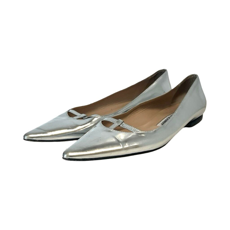 Manolo Blahnik Metallic Flats - Size 38