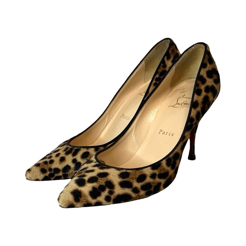 Christian Louboutin Leopard Print Heels - Size 38.5