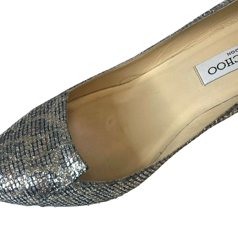 Jimmy Choo "Leopard Print Glitter" Heels - Size 41