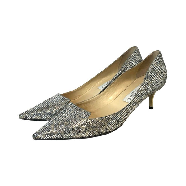 Jimmy Choo "Leopard Print Glitter" Heels - Size 41
