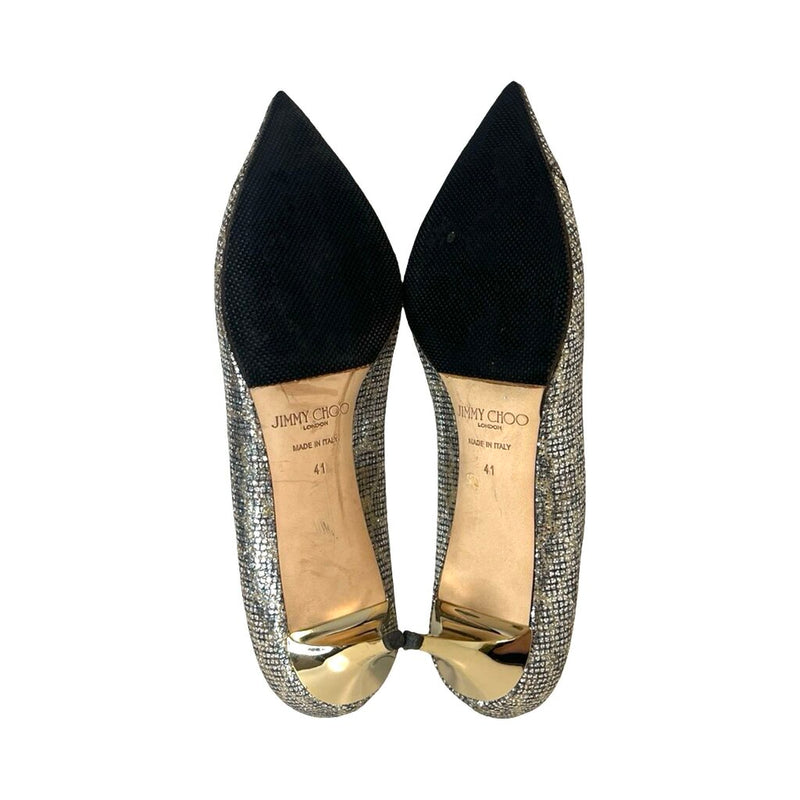 Jimmy Choo "Leopard Print Glitter" Heels - Size 41