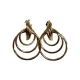14k Gold Interlocking Hoop Drop Earrings