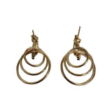 14k Gold Interlocking Hoop Drop Earrings