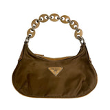 Prada "Tessuto" Wood Link Shoulder Bag