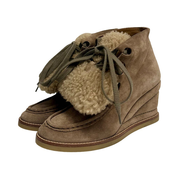 Chloe "Peggy" Wedge Ankle Boots - Size 36