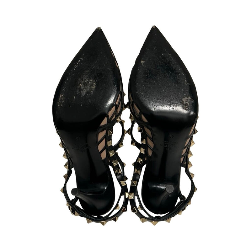 Valentino "Calfskin Nappa Boudoir Rockstud Caged Pumps" - Size 40