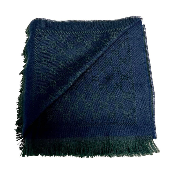 Gucci Reversible Jacquard Logo Silk Wool Scarf