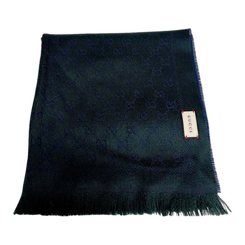 Gucci Reversible Jacquard Logo Silk Wool Scarf