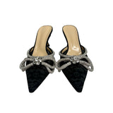 Mach & Mach "Double Bow" Lace Mules - Size 41