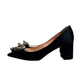 Rochas Satin Embellished Heels - Size 40.5