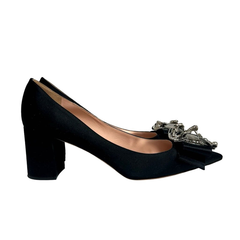 Rochas Satin Embellished Heels - Size 40.5