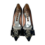 Rochas Satin Embellished Heels - Size 40.5