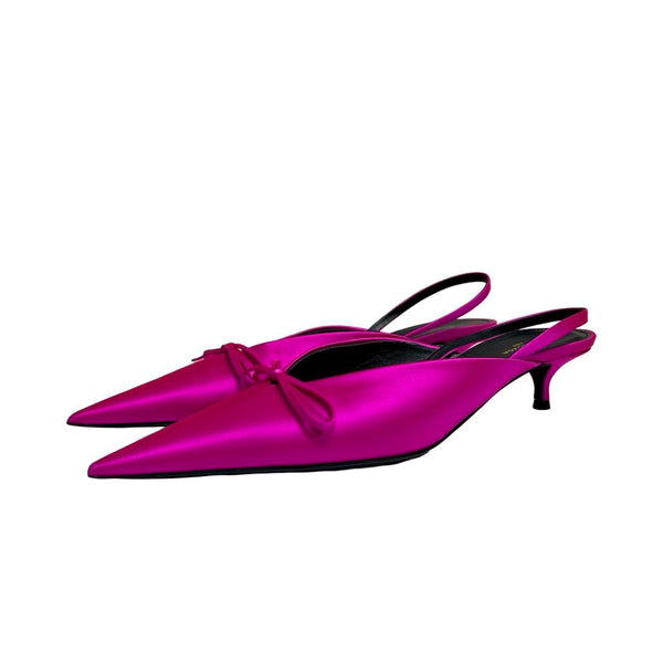 Balenciaga "Knife" Satin Slingback Mules - Size 40