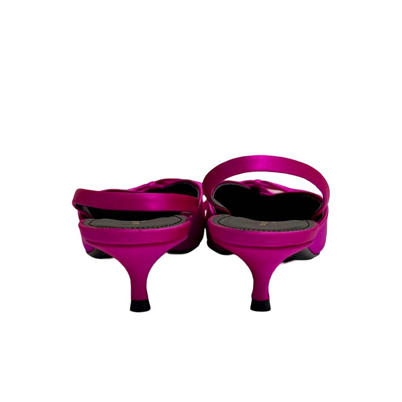 Balenciaga "Knife" Satin Slingback Mules - Size 40