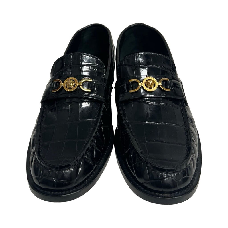 Versace "Croc-Effect Medusa 95 Loafer" - Size 38.5
