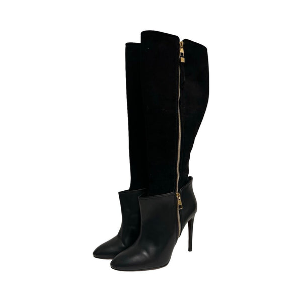 Louis Vuitton Leather & Suede Knee High Boots - Size 38.5